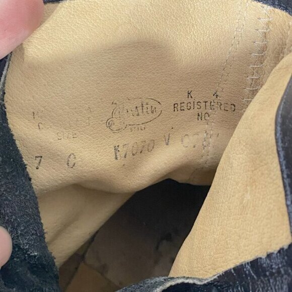 Vintage Justin Boots Pebbled Brown Burgundy Leather Packer Boots 7 - Picture 8 of 15